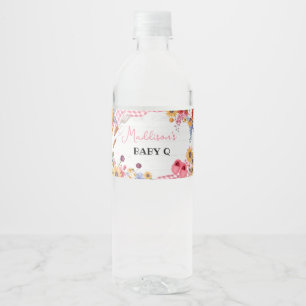 Rosa Grill-Baby-Party Wasserflaschenetikett