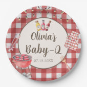 Rosa GRILLEN Baby Q Babydusche Papier Teller (Vorderseite)