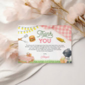 Rosa GRILLEN Kinderdusche 5x3.5 Dankeskarte