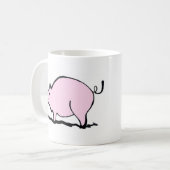 Rosa GRILLEN Schwein-Cartoon Kaffeetasse (Vorderseite Links)