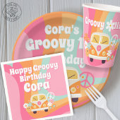 Rosa Groovy Geburtstag Serviette