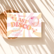 Rosa Groovy Letzte Disco-Junggesellinnen-Einladung