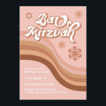 Rosa Groovy Retro Bat Mitzvah Einladung<br><div class="desc">Kann an Ihre Bedürfnisse angepasst werden,  um Ihren Anzug zu erfüllen. // Sie suchen passende oder ergänzende Artikel? Andere Schreibwaren aus dem Set,  die im Bereich "Sammlungen" meines Ladens erhältlich sind. // Benötigen Sie Hilfe bei der Anpassung Ihres Designs? Andere Ideen got? Kontaktieren Sie mich (Zoe) direkt.</div>