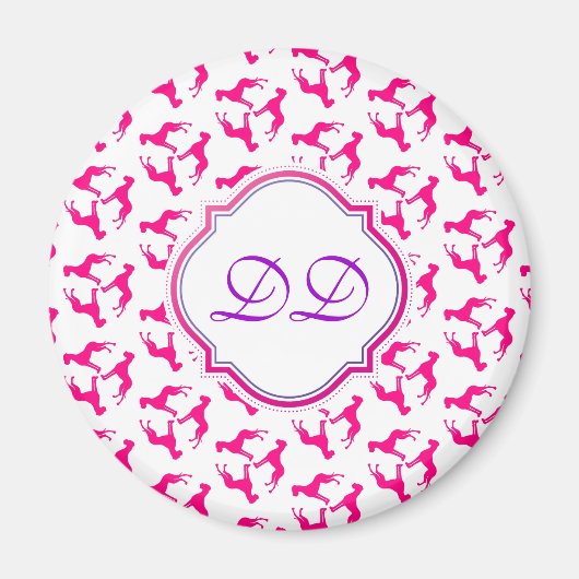 Rosa große dane Ordnung Magnet (Vorne)