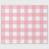 Rosa große Gingham-Karo-Kontrollkästchen Geschenkpapier (Flach)