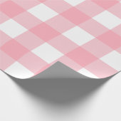Rosa große Gingham-Karo-Kontrollkästchen Geschenkpapier (Ecke)