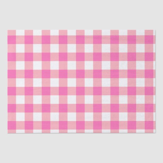 Rosa große Gingham-Karo-Kontrollkästchen Seidenpapier (Vorderseite)