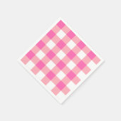 Rosa große Gingham-Karo-Kontrollkästchen Serviette (Ecke)