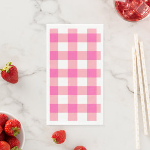 Rosa große Gingham-Karo-Kontrollkästchen Serviette