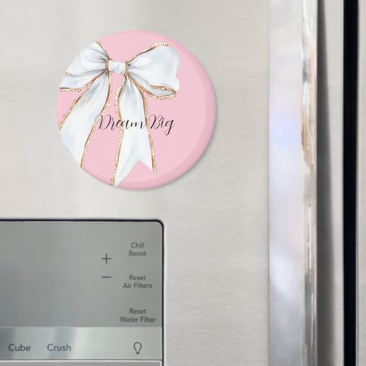 Rosa großer weißer Traum-Bogen Magnet (In Situ (Kühlschrank))