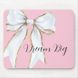 Rosa großer weißer Traum-Bogen Mousepad