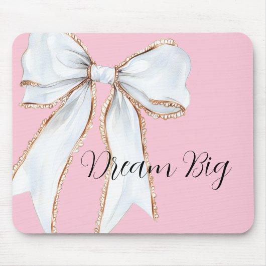 Rosa großer weißer Traum-Bogen Mousepad (Vorne)