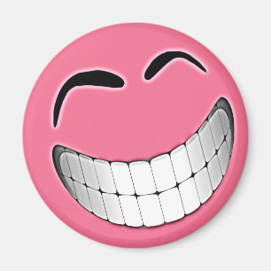 Rosa großes Grinsen-Gesicht Magnet