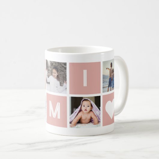 Rosa Großmutter 5 Foto Collage Mimi Kaffeetasse (VorderseiteRechts)