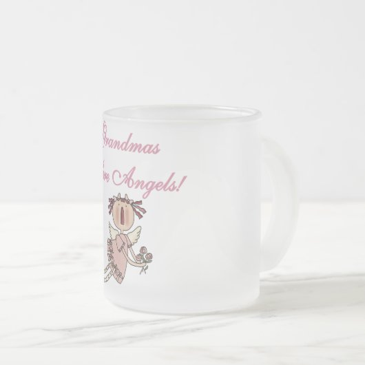 Rosa Großmütter sind Engels-T-Shirts und Geschenke Mattglastasse (VorderseiteRechts)