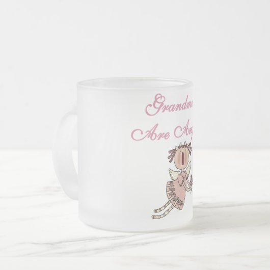 Rosa Großmütter sind Engels-T-Shirts und Geschenke Mattglastasse (Vorderseite Links)