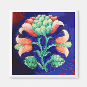 ROSA GRÜN BLAUE BLUMEN MAGNET
