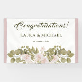 Rosa, grün, elegant Boho Style Wedding Bann Banner (Horizontal)