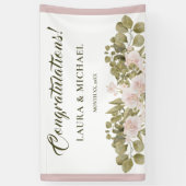Rosa, grün, elegant Boho Style Wedding Bann Banner (Vertikal)