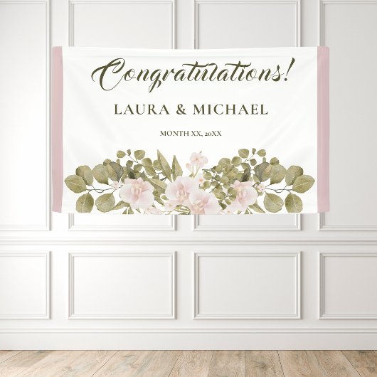 Rosa, grün, elegant Boho Style Wedding Bann Banner