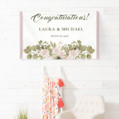 Rosa, grün, elegant Boho Style Wedding Bann Banner (Insitu)
