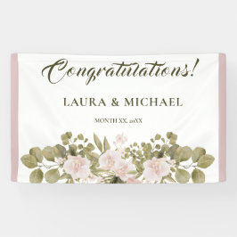 Rosa, grün, elegant Boho Style Wedding Bann Banner