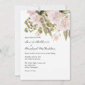 Rosa, grün, elegant Boho Style Wedding Invi Einladung (Vorderseite)