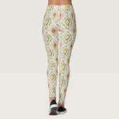 Rosa Grün Gelb Tribal Chic Leggings (Rückseite)