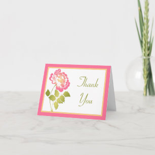 Rosa, Grün, Gelb, Weiße Pfirsiche Dankeschön Karte