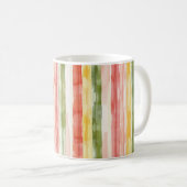 Rosa Grün Gelbe Streifen Kaffeetasse (VorderseiteRechts)