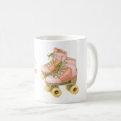 Rosa Grün geschnürte Rollschuhe Kaffeetasse (VorderseiteRechts)