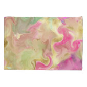 Rosa, Grün, Gold, Hüllen aus Marmorpinke Kissenbezug (Rückseite-Links)