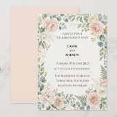 Rosa Grün-Hochzeit Einladung (Vorne/Hinten)
