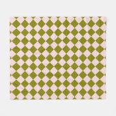 Rosa grün kariert Diamantmuster Fleecedecke (Vorderseite (Horizontal))