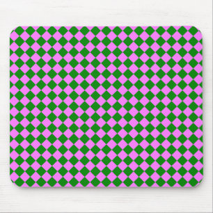 Rosa grün kariert Diamantmuster Mousepad