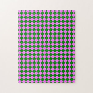 Rosa grün kariert Diamantmuster Puzzle