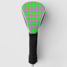 Rosa grün kariertes Diamantmuster Golf Headcover