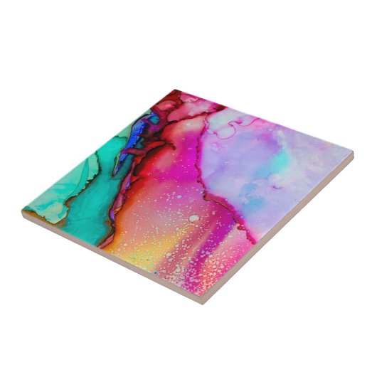 Rosa Grün Lila Moderne Abstrakte Farbe Fliese (Seite)