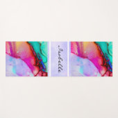 Rosa Grün Lila Moderne Abstrakte Farbe Yogamatte (Vorderseite (Horizontal))