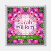 Rosa grün+Lila Speichern des Datumsfelds Magnet (Vorne)