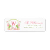 Rosa & Grün Palm Beach Nussknacker Monogramm-Wappe (Vorne)