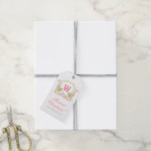 Rosa & Grün Palm Beach Nussknacker Monogramm-Wappe Geschenkanhänger (Mit Garn)