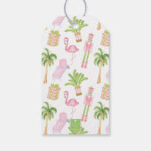 Rosa & Grün Palm Beach Nussknacker Monogramm-Wappe Geschenkanhänger (Rückseite)