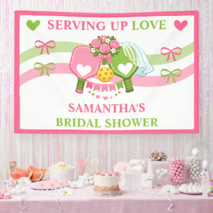 Rosa & Grün Pickleball Brautparty-Banner Banner