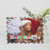 Rosa Grün Roter Retro Merry Woofmas Weihnachten (Stehend Vorderseite)