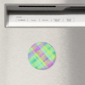 Rosa, Grün und Blau Kariert Magnet (In Situ (Geschirrspüler))