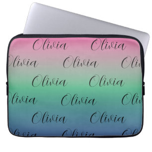 Rosa, Grün und Blau-Verlauf Laptopschutzhülle