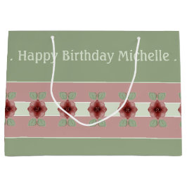 Rosa grün und Burgund Große Geschenktüte