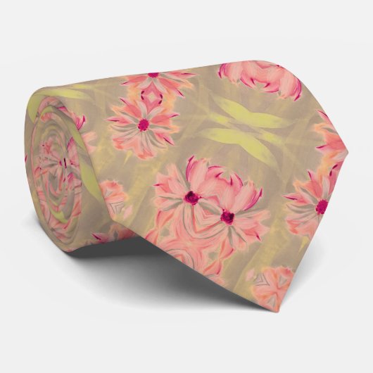 Rosa grün und dunkelbraun krawatte (Gerollt)