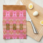 Rosa grün und Gold Geschirrtuch (Viertel Falte)